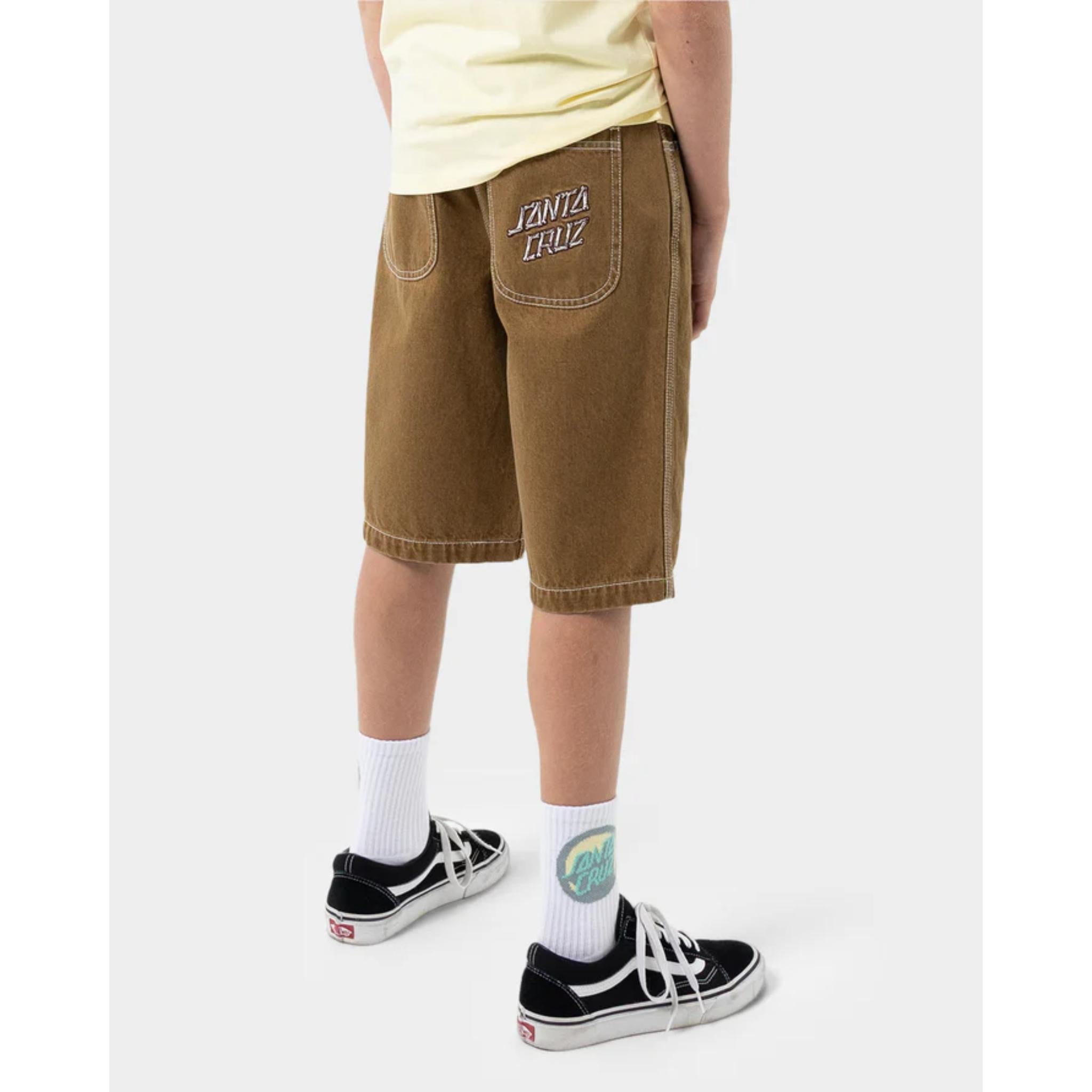 Santa Cruz Brain Dot Stack Baggy Jean Shorts