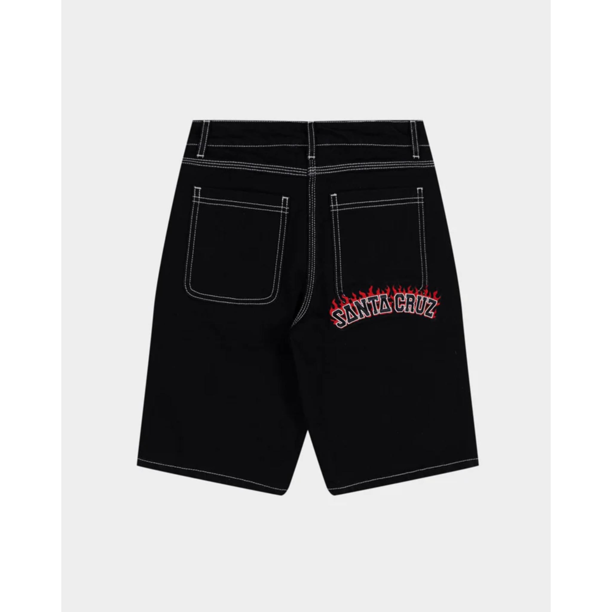 Santa Cruz Flamed Collegiate Arch Baggy Jean Shorts