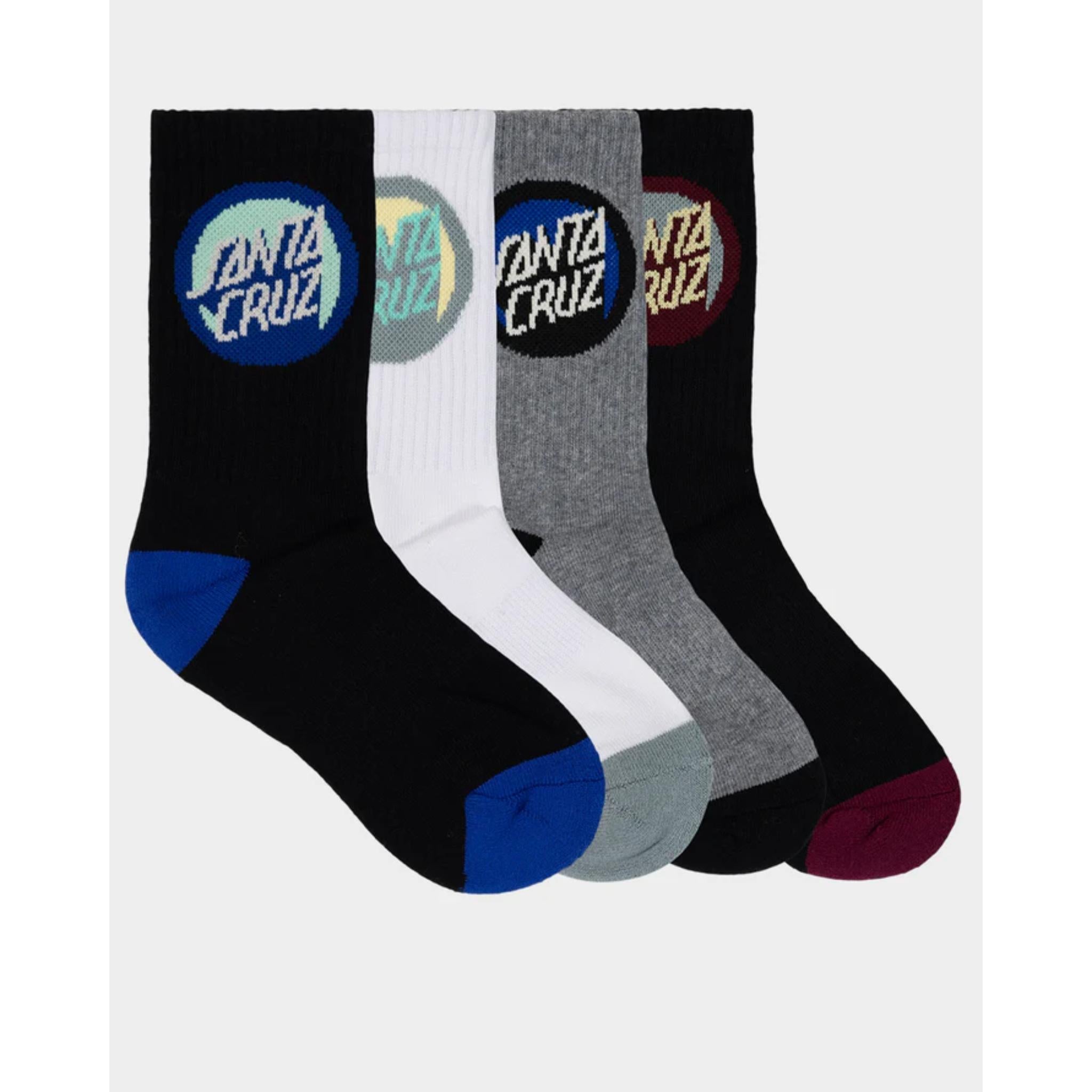 Santa Cruz Bold Shadow Dot Crew 4 Pack
