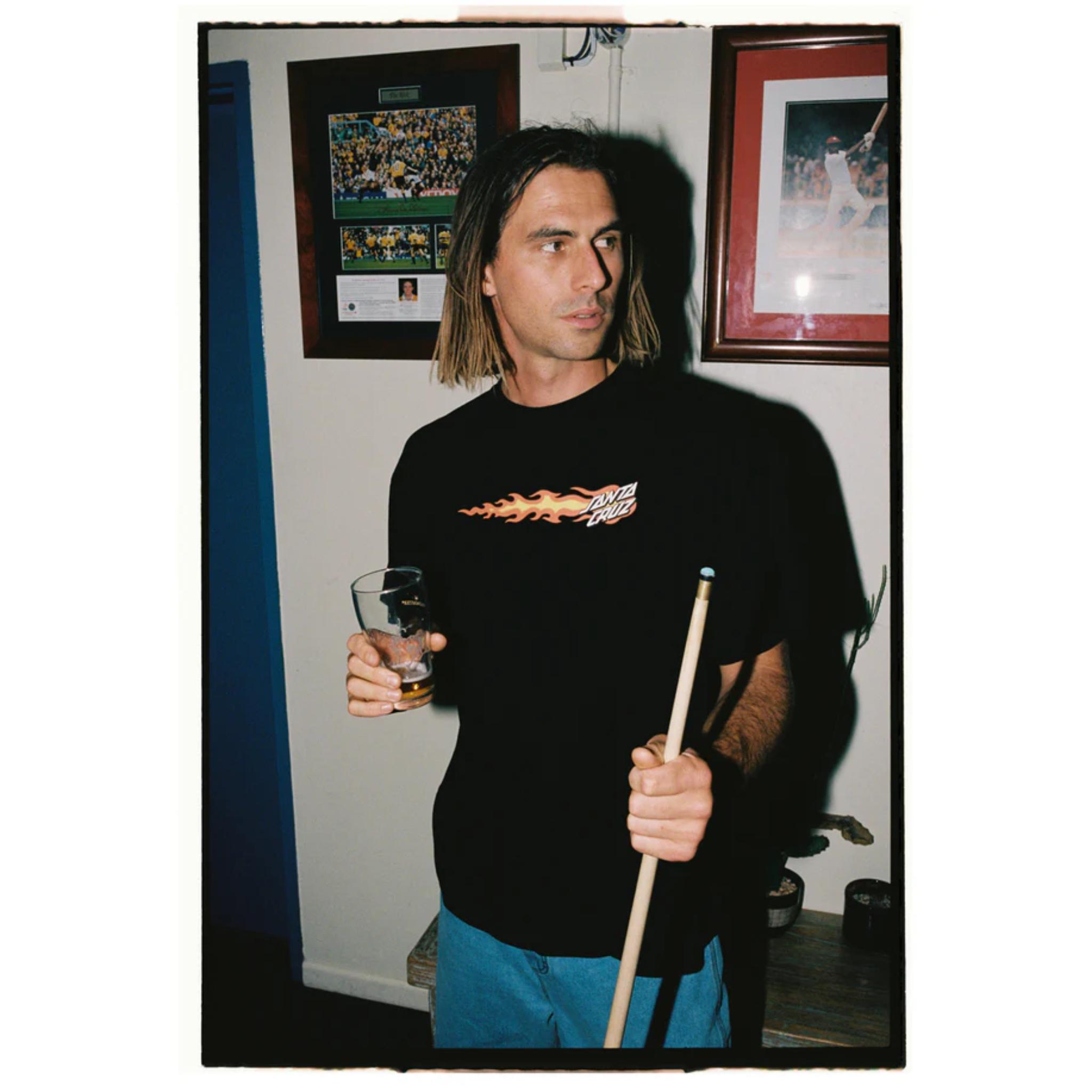 Santa Cruz Flaming Dice Dot Flash Tee