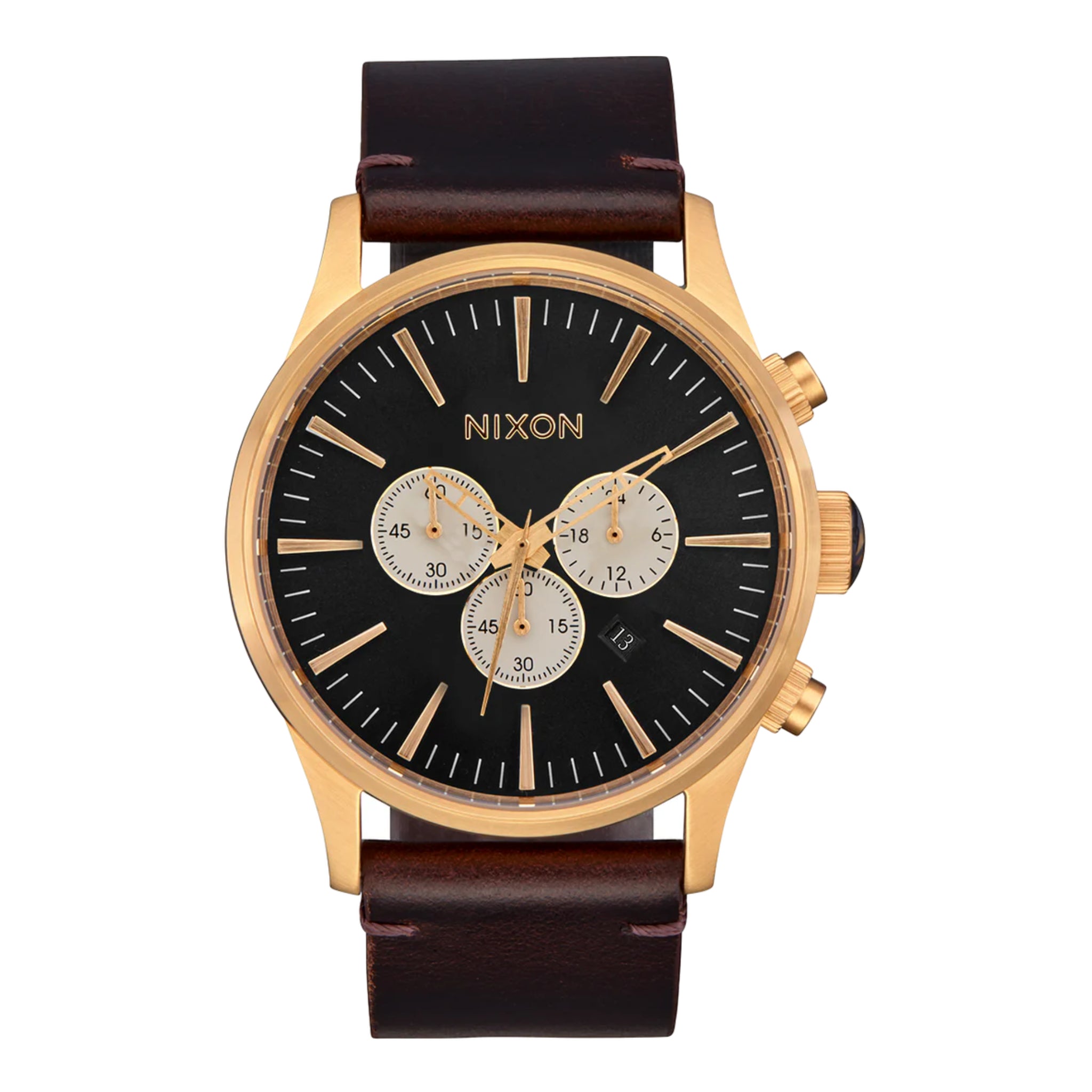 Nixon Sentry Chrono Leather Watch