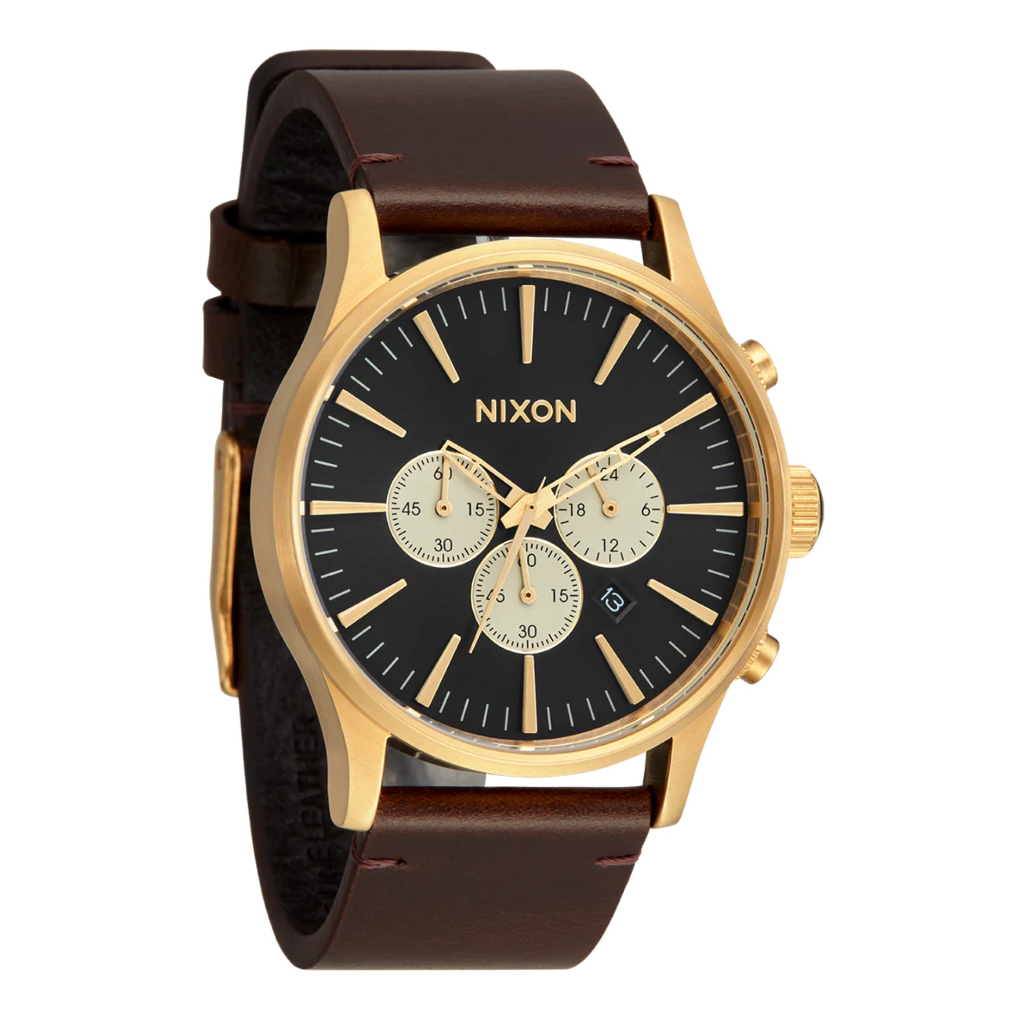 Nixon Sentry Chrono Leather Watch