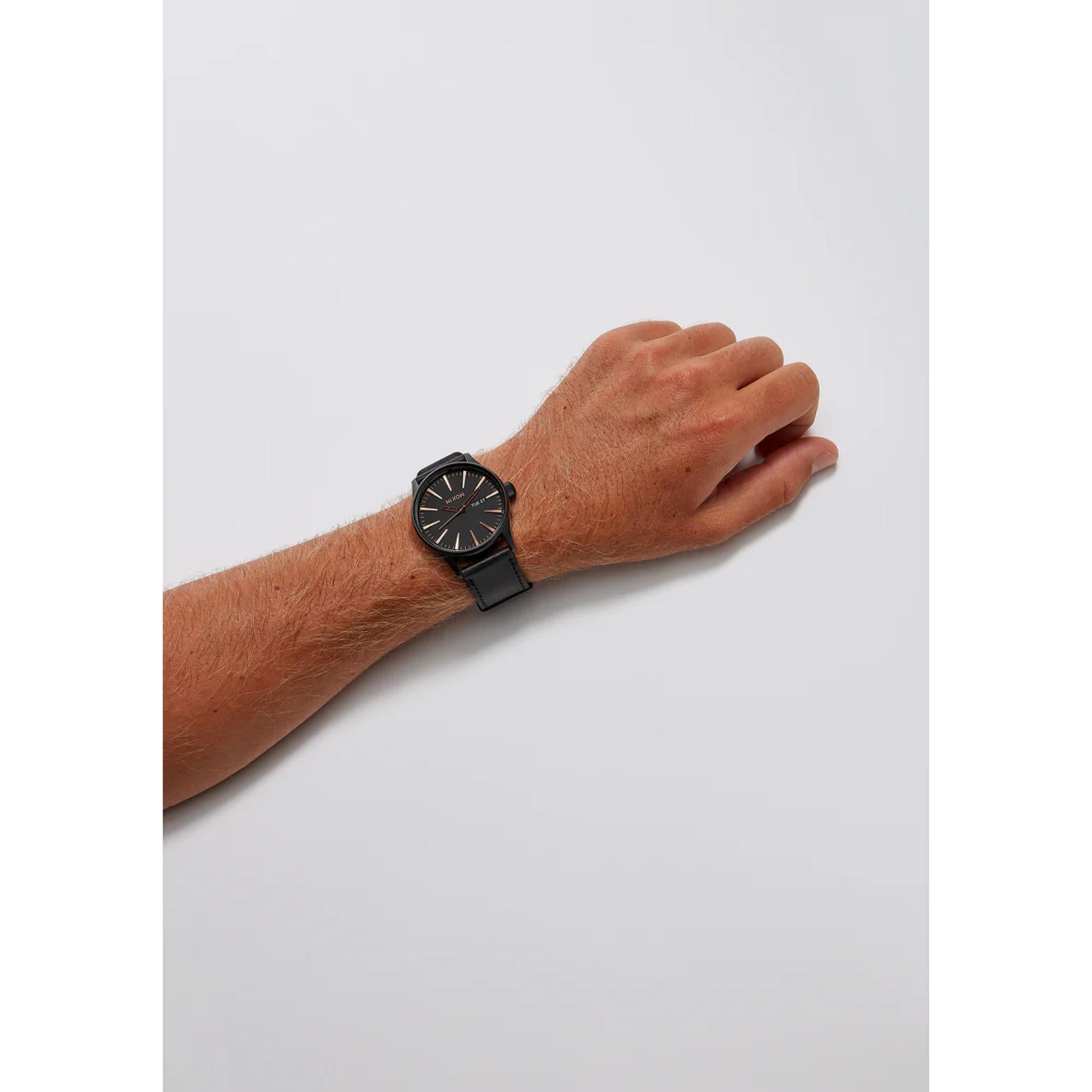 Nixon Sentry Leather Watch