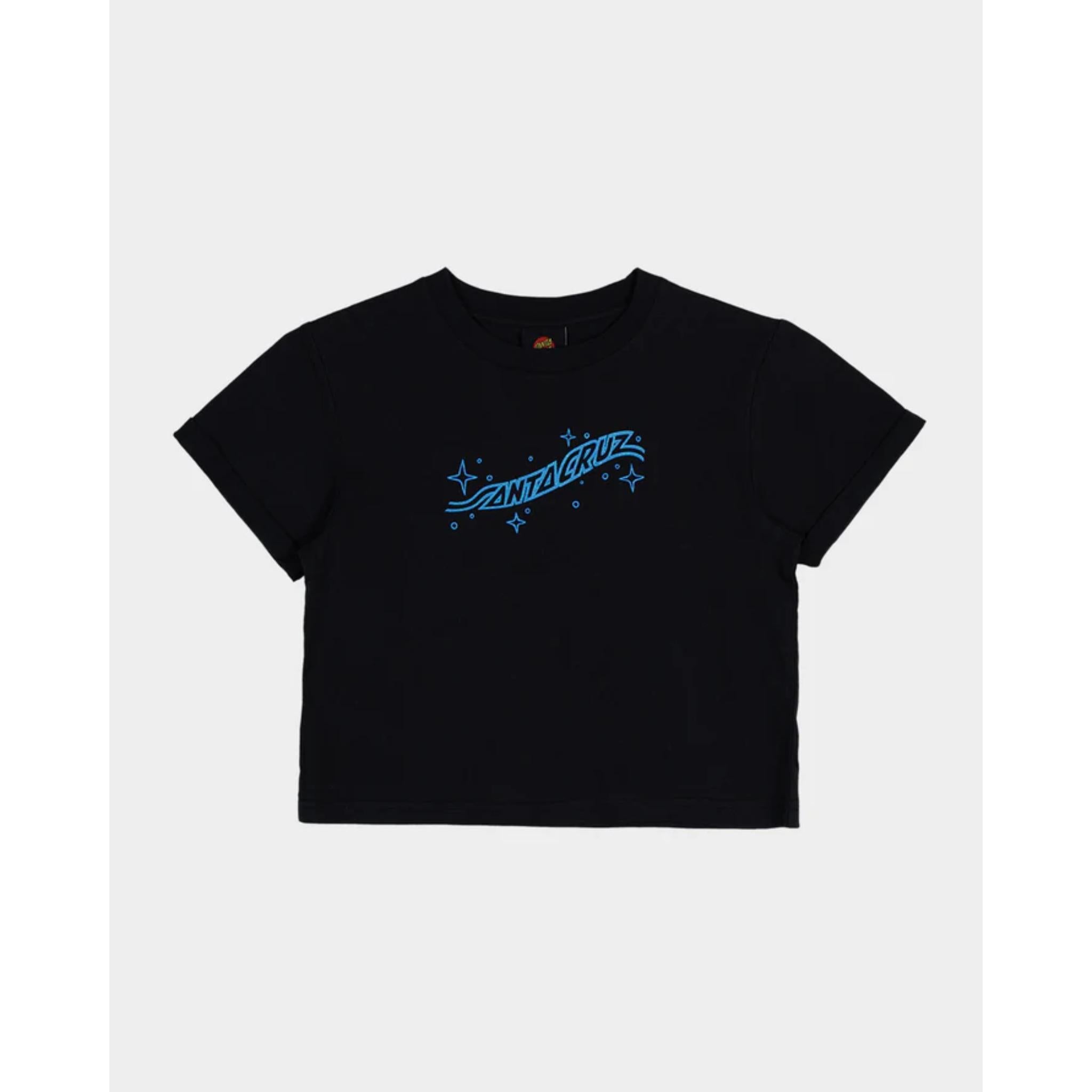 Santa Cruz Winged Moon Strip Centre Short Sleeve Crop Tee