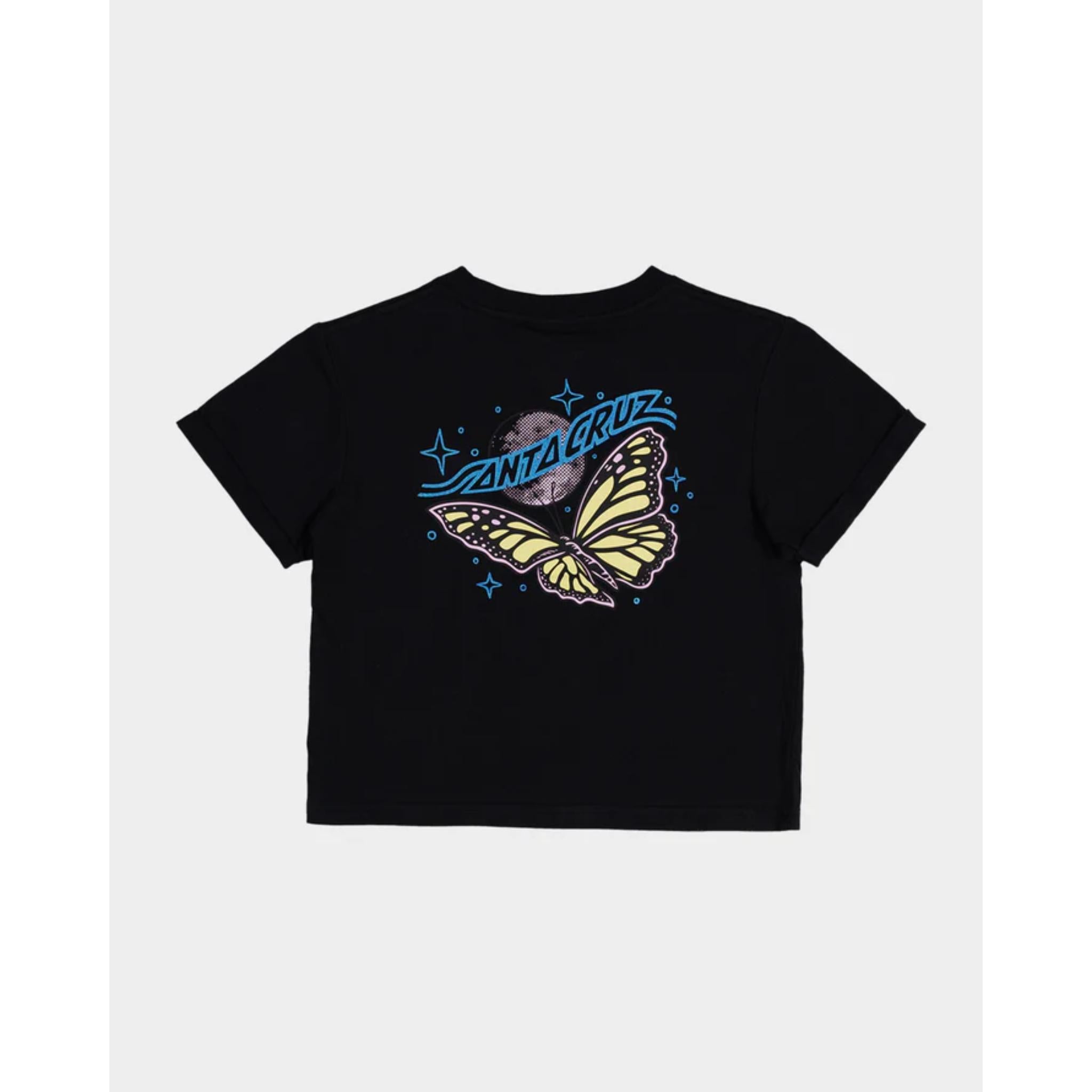 Santa Cruz Winged Moon Strip Centre Short Sleeve Crop Tee