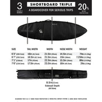 Creatures of Leisure Shortboard Triple Wheely DT2.0 6'7 Surfboard Cover