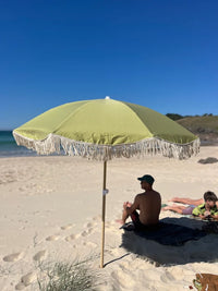 Salty Shadows Olive Beach Umbrella