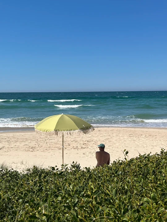 Salty Shadows Olive Beach Umbrella