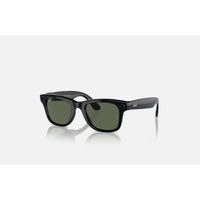 Ray Ban Meta Wayfarer Shiny Black W/ G15 Green 50