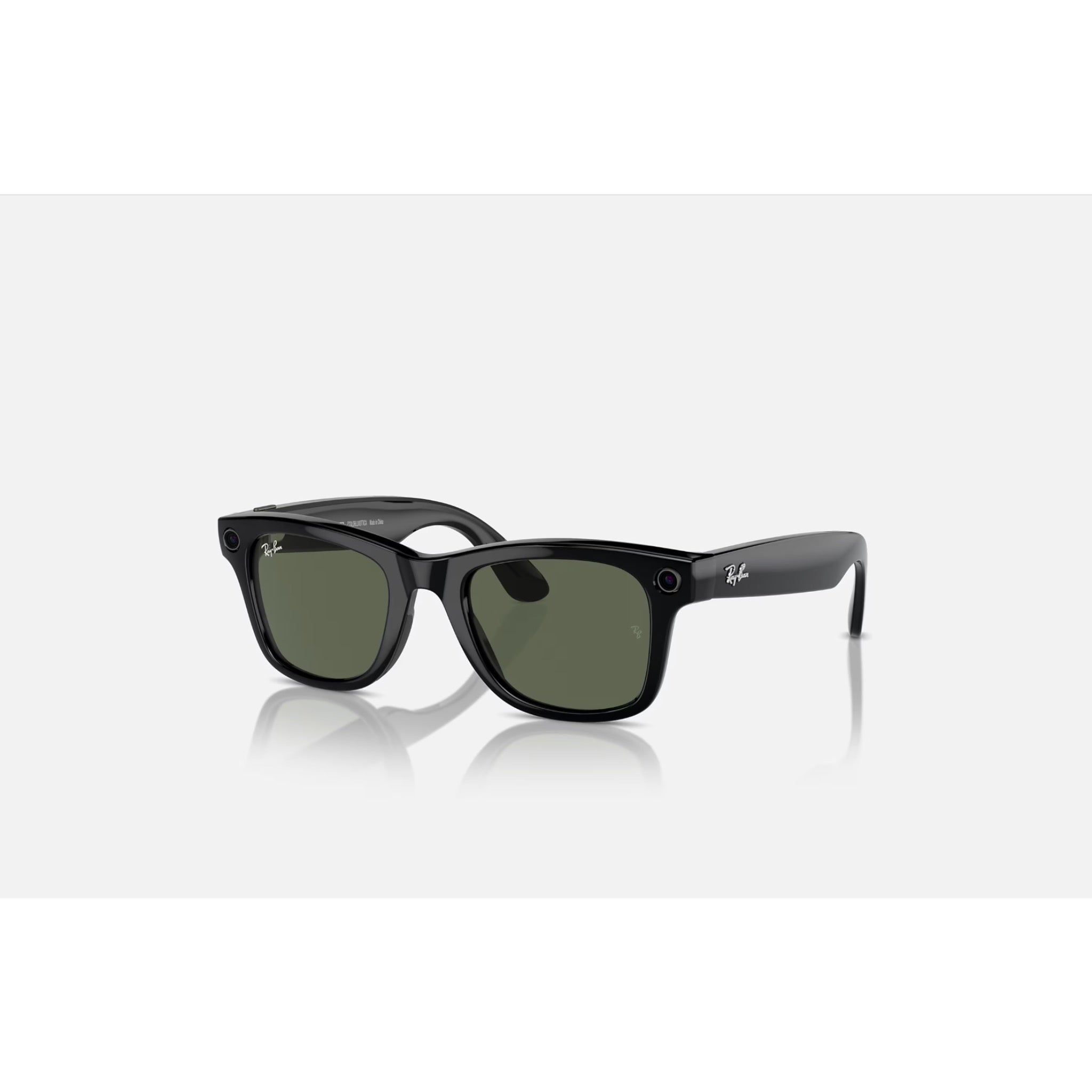 Ray Ban Meta Wayfarer Shiny Black W/ G15 Green 50