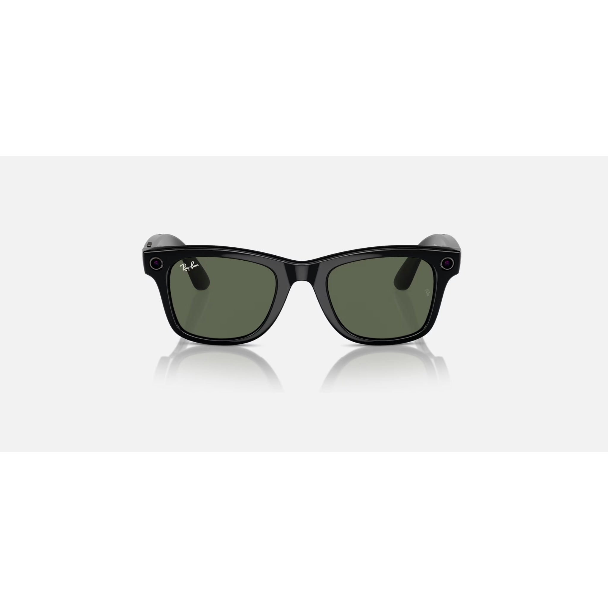 Ray Ban Meta Wayfarer Shiny Black W/ G15 Green 50