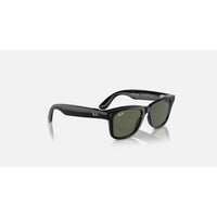 Ray Ban Meta Wayfarer Shiny Black W/ G15 Green 50