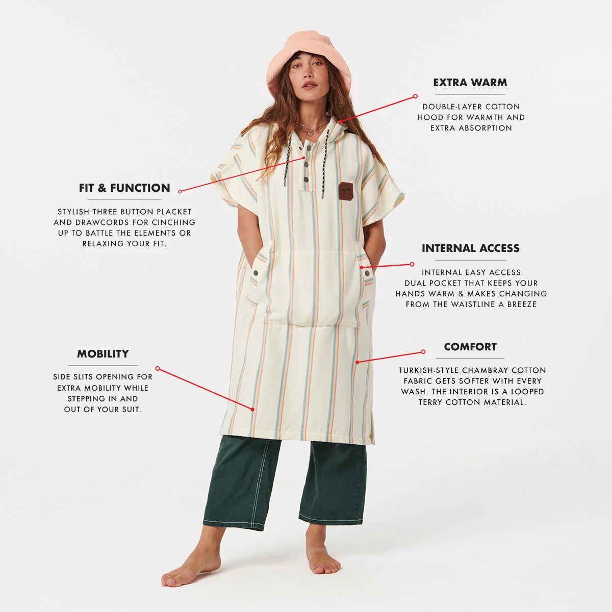 Slowtide Baja Stripe Poncho