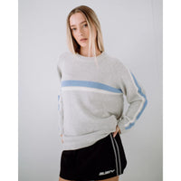 Rusty Womens White Lines Long Sleeve Knit Crew Neck