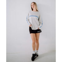 Rusty Womens White Lines Long Sleeve Knit Crew Neck