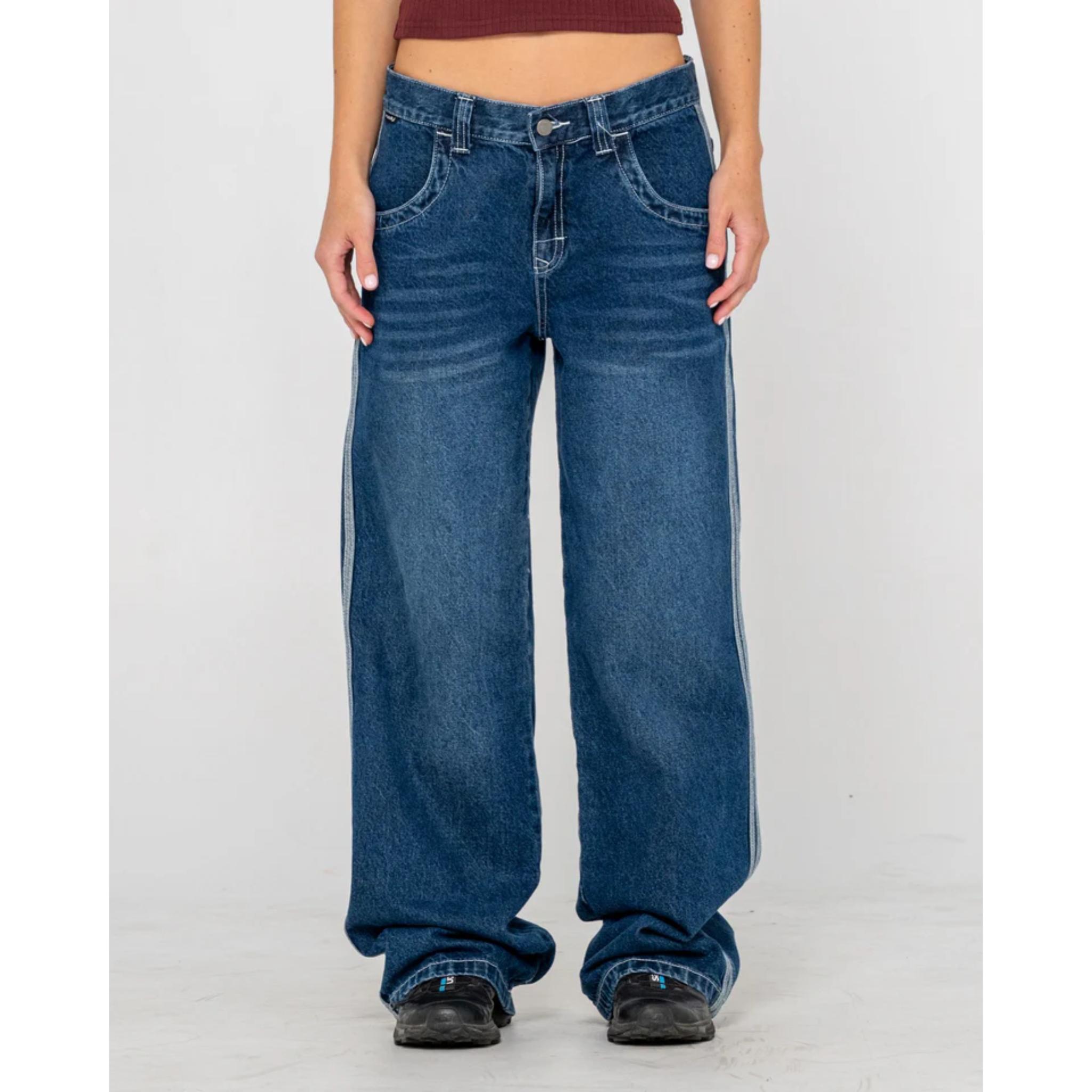 Rusty Womens Flip Mommy DIY Low Rise Denim Jean