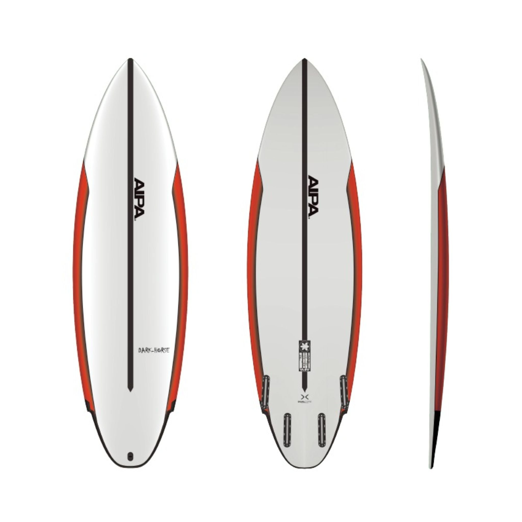 AIPA The Dark Horse Surfboard - Dual-core - Futures RED 5-10