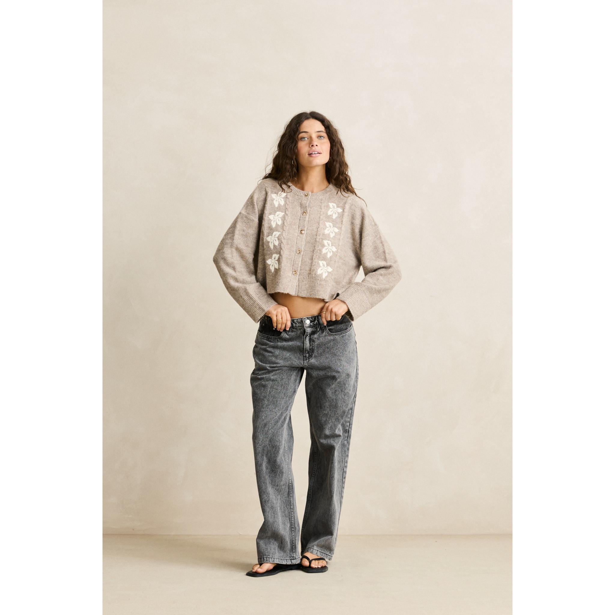 Rhythm Womens Blanca Floral Crop Cardigan