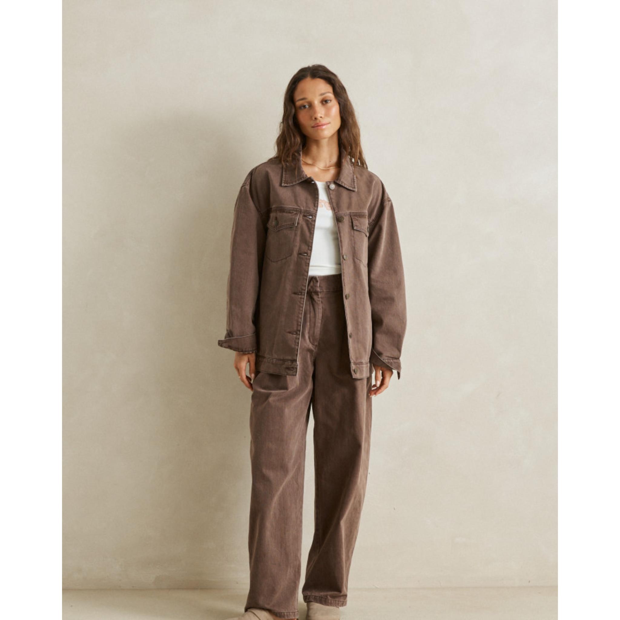 Rhythm Essential Oversized Jacket Chocolate