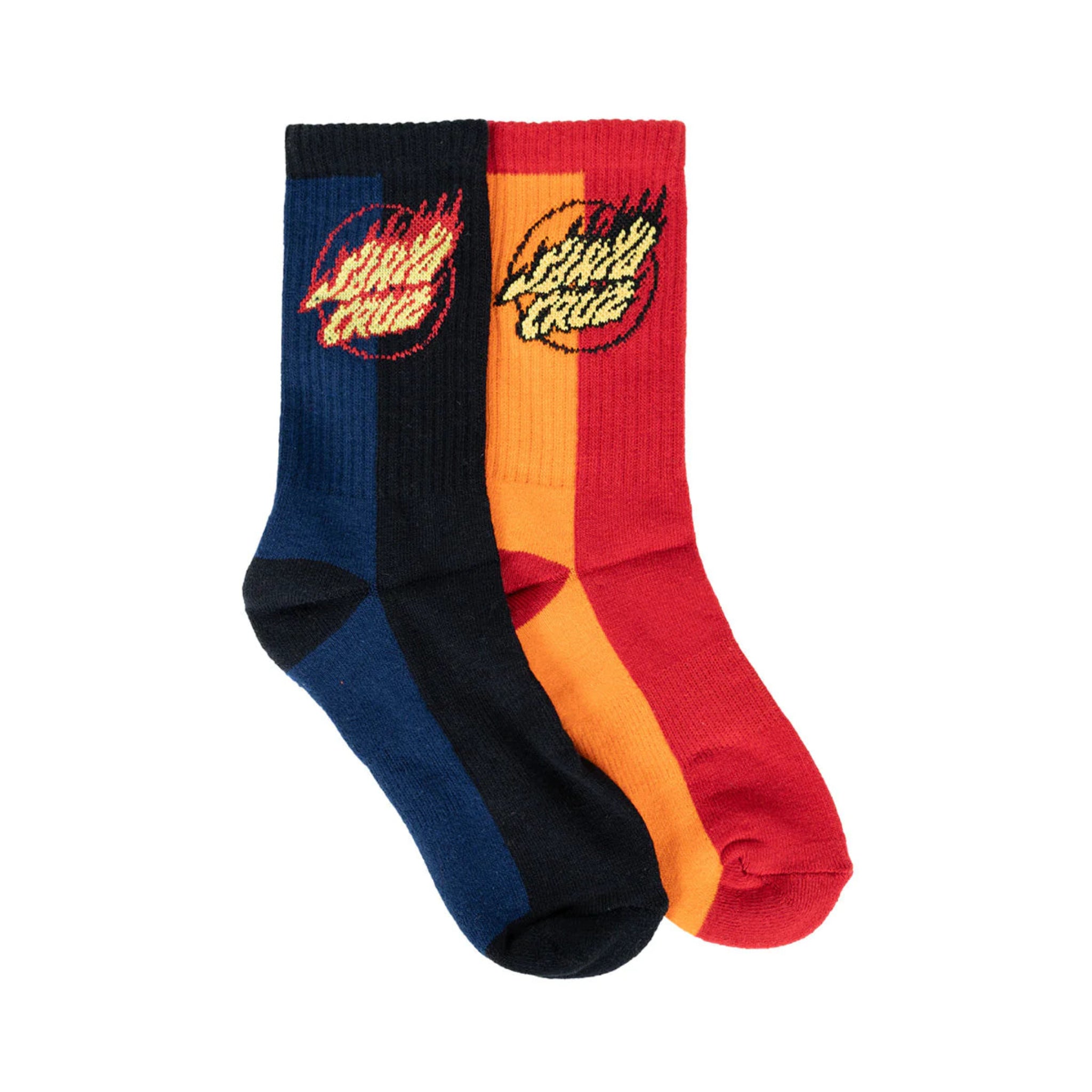 Santa Cruz Youth Flaming Dot Crew Sock - 2 Pack