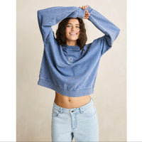 Rhythm Womens Salt Wash Crew Neck Fleece