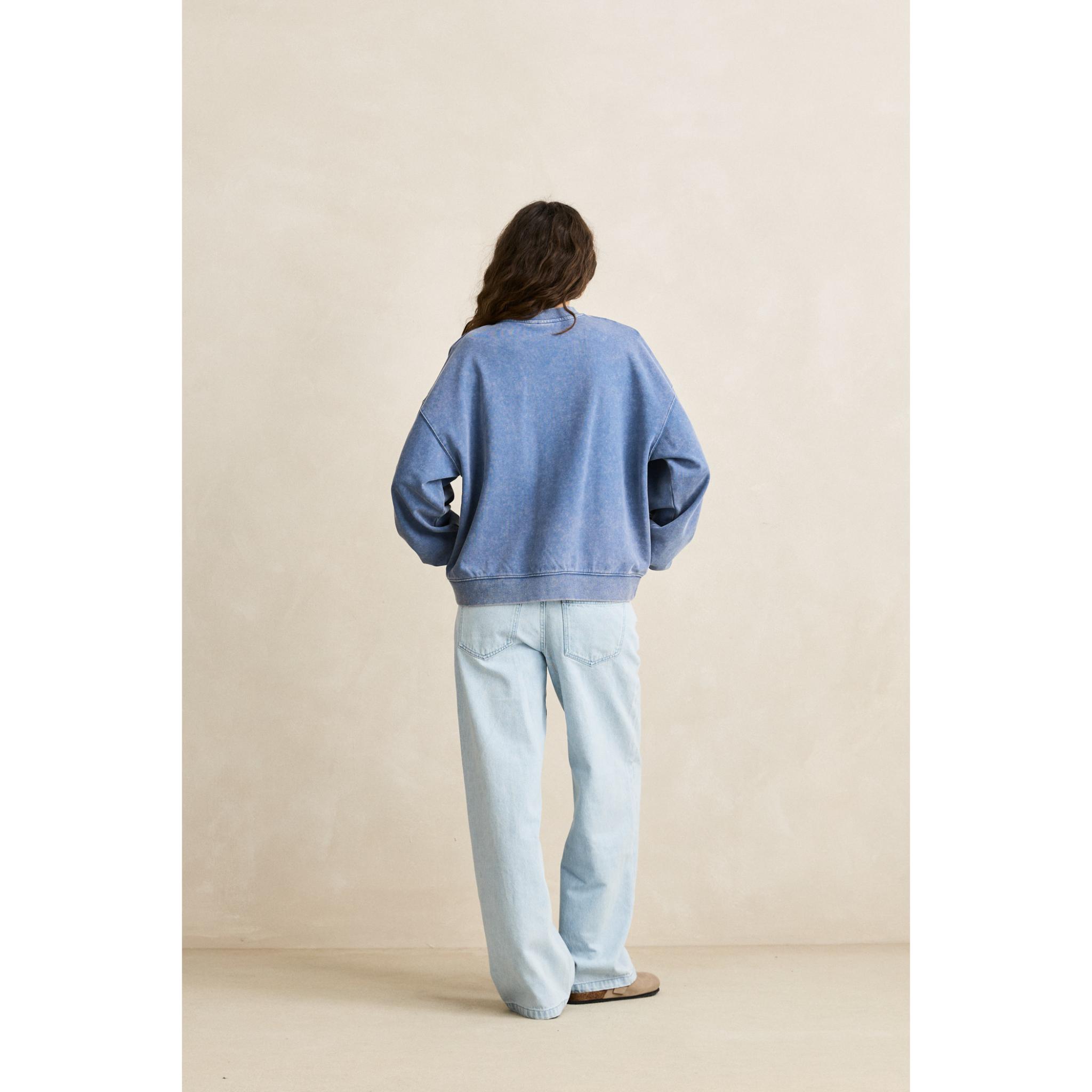 Rhythm Womens Salt Wash Crew Neck Fleece