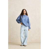 Rhythm Womens Salt Wash Crew Neck Fleece