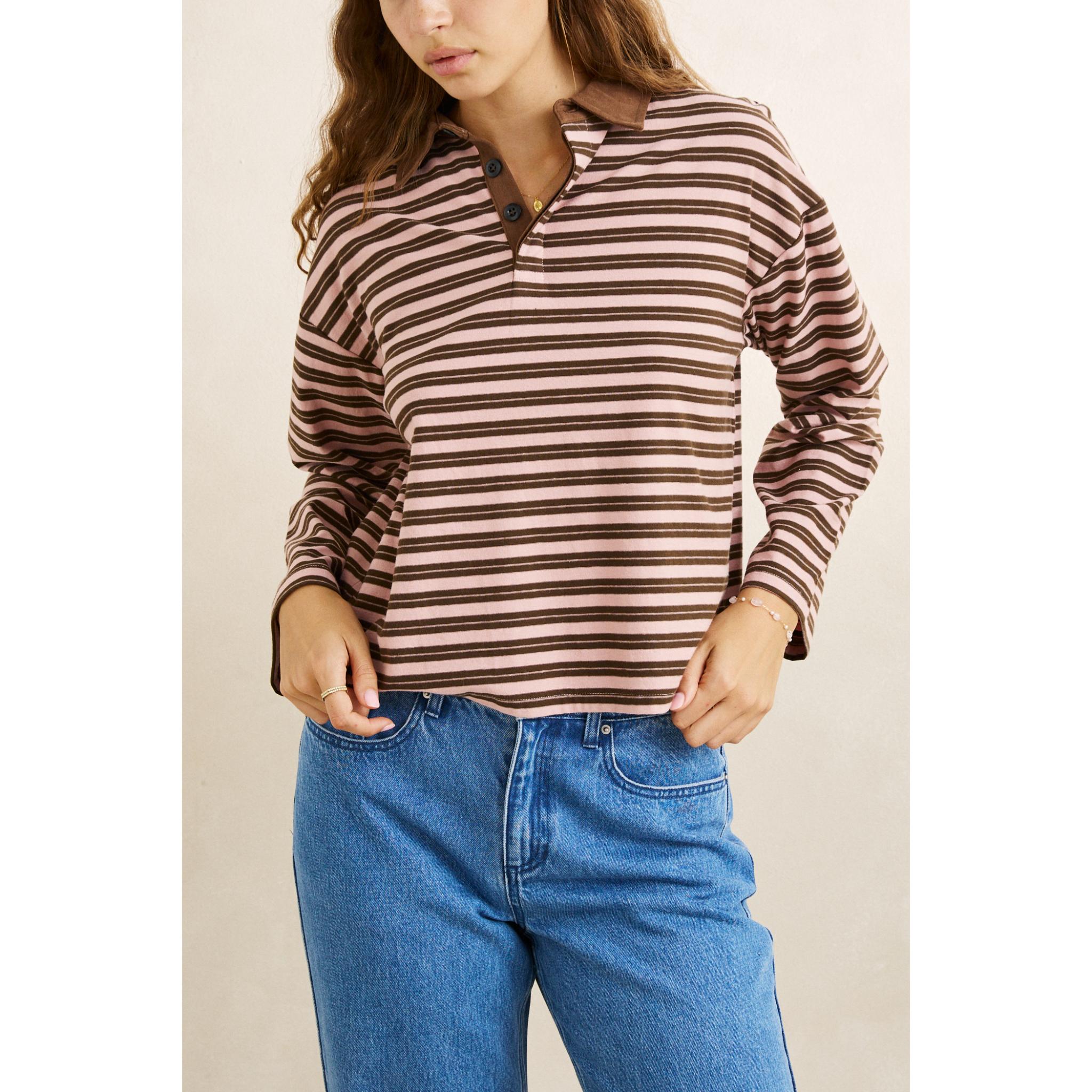 Rhythm Rugby Polo Stripe Jersey Long Sleeve