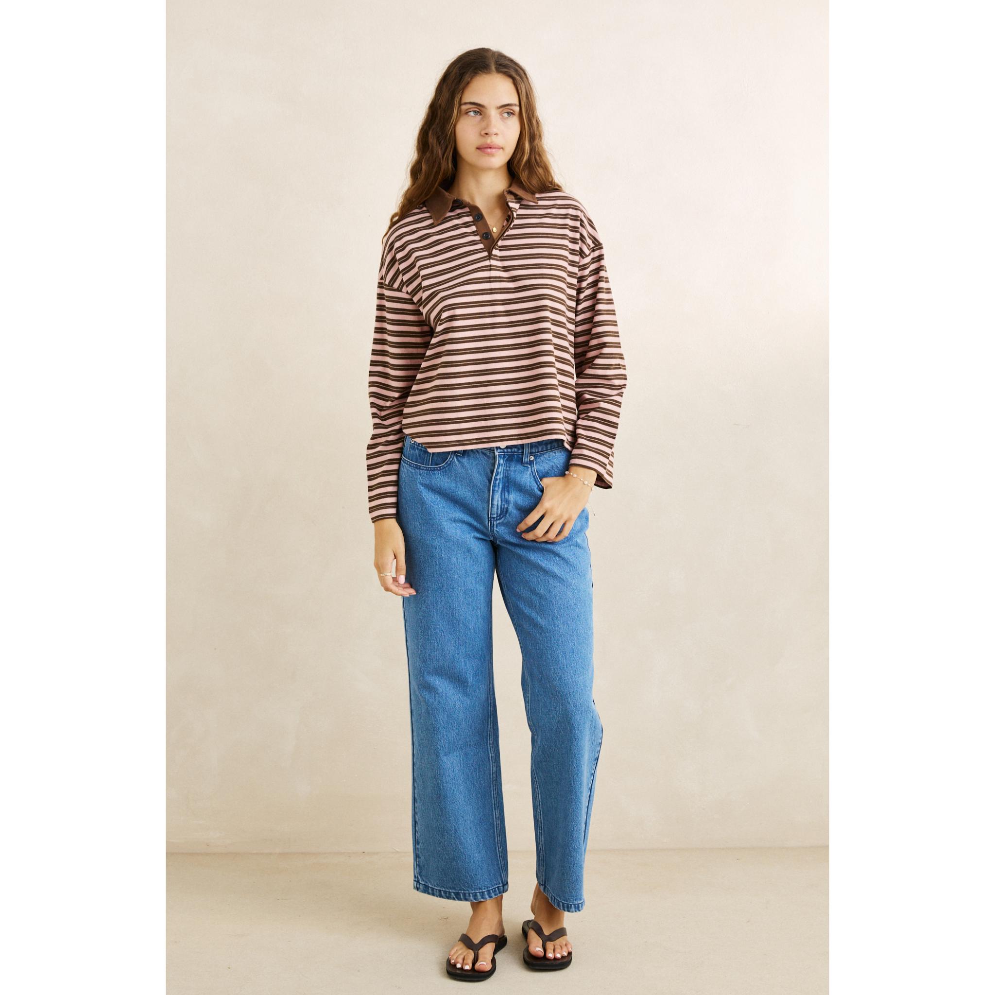 Rhythm Rugby Polo Stripe Jersey Long Sleeve