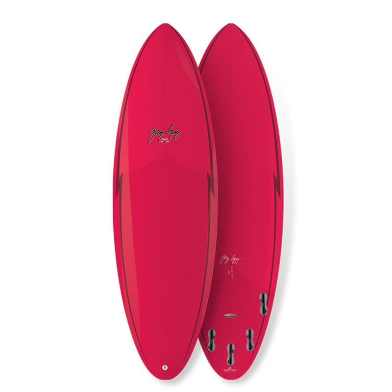 Gerry Lopez Squirty Pu 5 Fin Surfboard - Red 2 Tone
