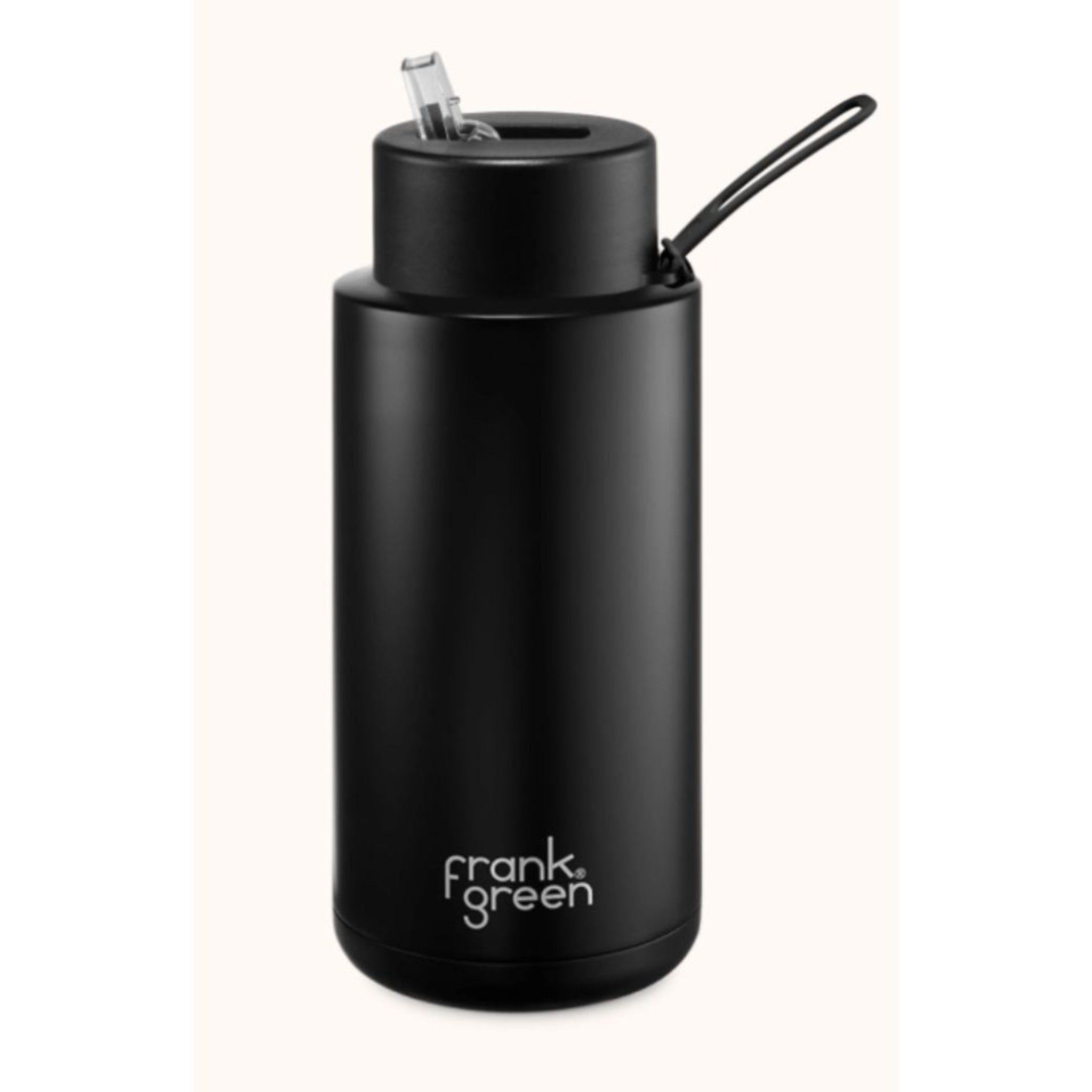 Frank Green 34oz Reusable Bottle Straw Lid Midnight Black