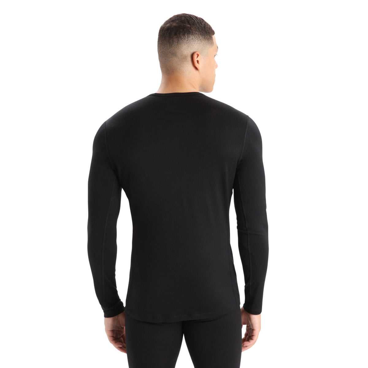 Icebreaker Mens 200 Oasis Long Sleeve Crewe Thermal Top - Black