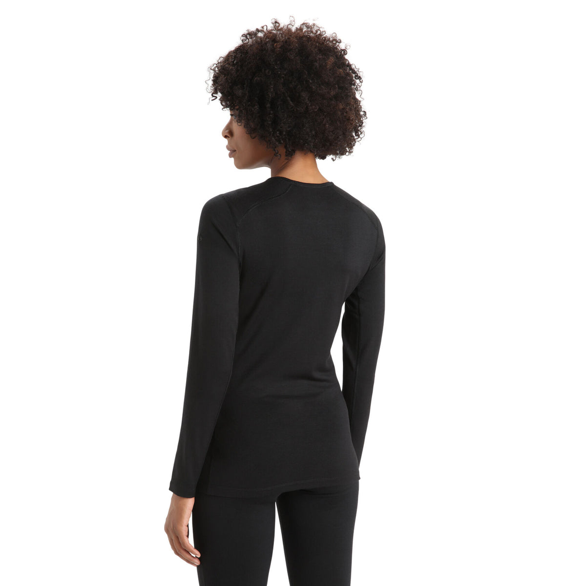 Icebreaker Womens 200 Oasis Long Sleeve Crewe Thermal Top - Black