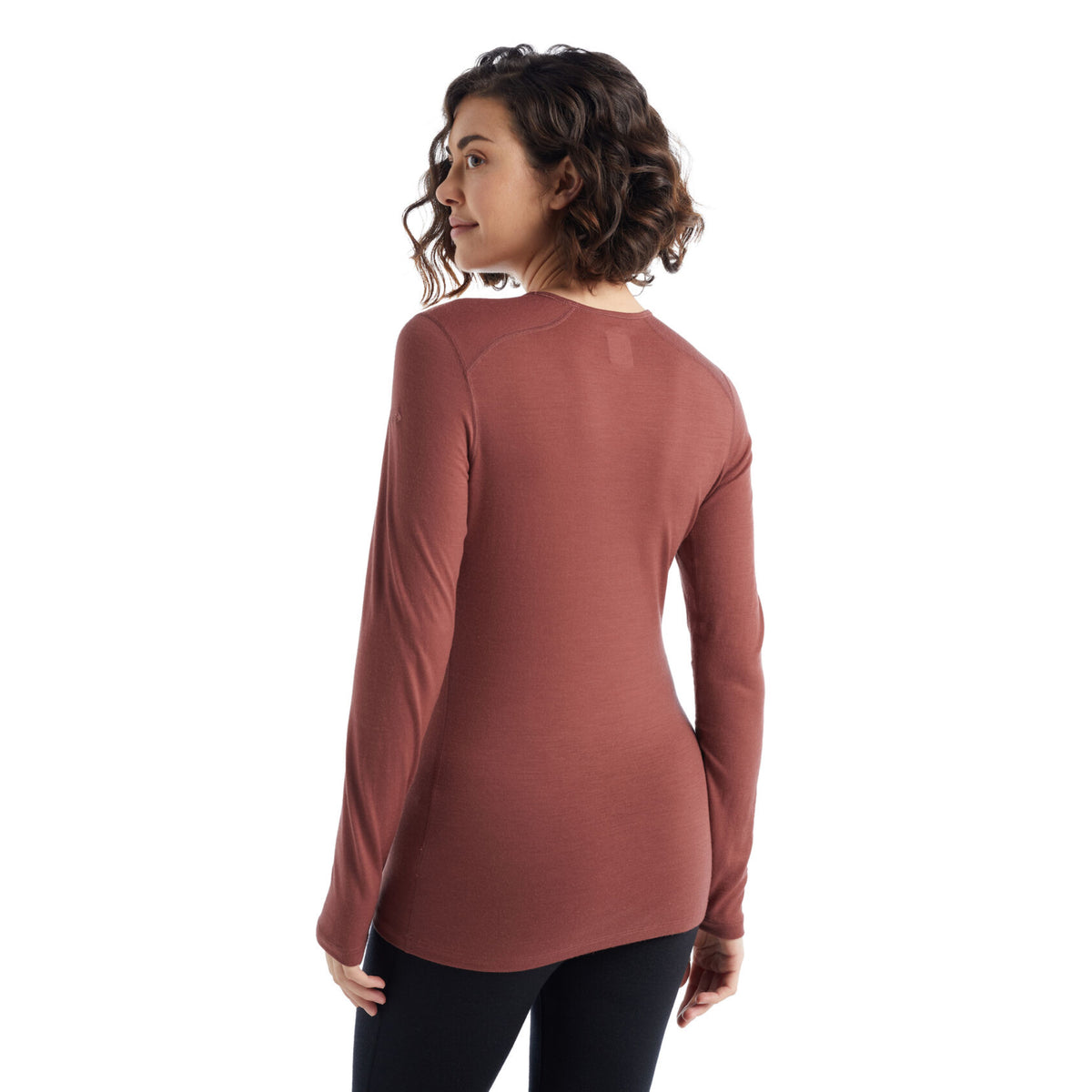 Icebreaker Womens 200 Oasis Long Sleeve Crewe Thermal Top - Grape