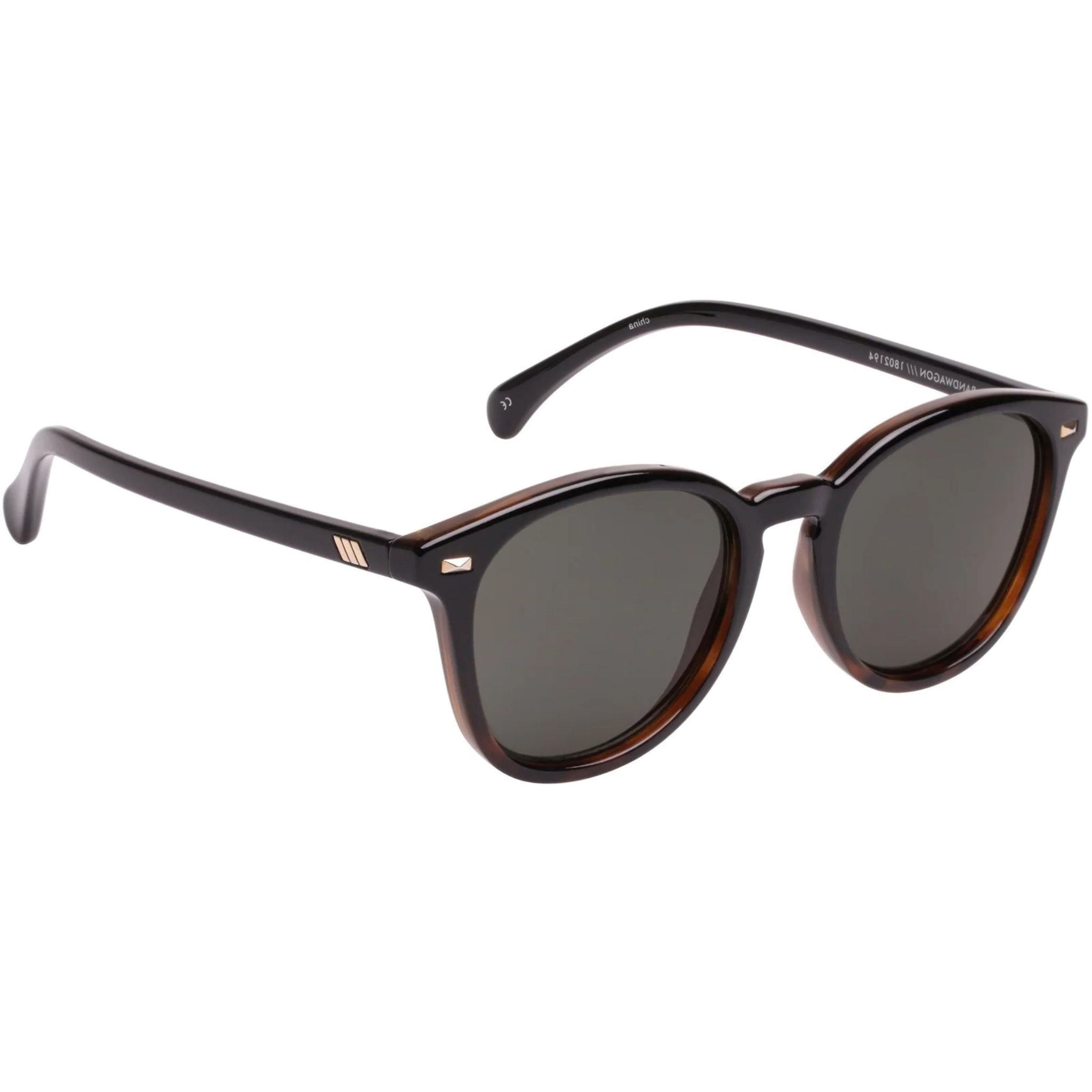 Le Specs Bandwagon Round Sunglasses in Tort | ASOS
