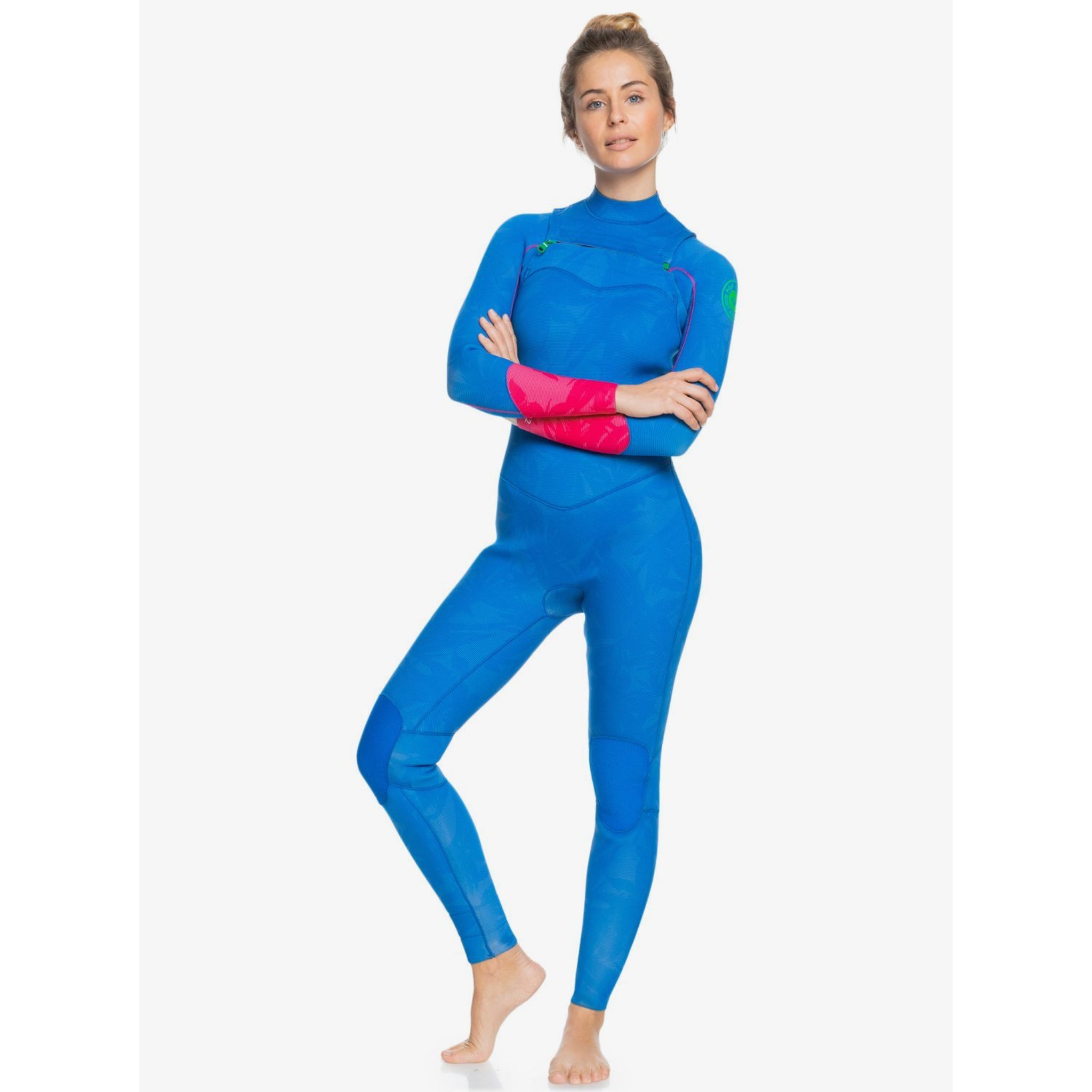 Roxy 3/2 Mm Pop Surf Front Zip Gbs Steamer - Princess Blue