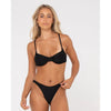 Rusty Tropica Midi Side Tab Bikini Pant Black