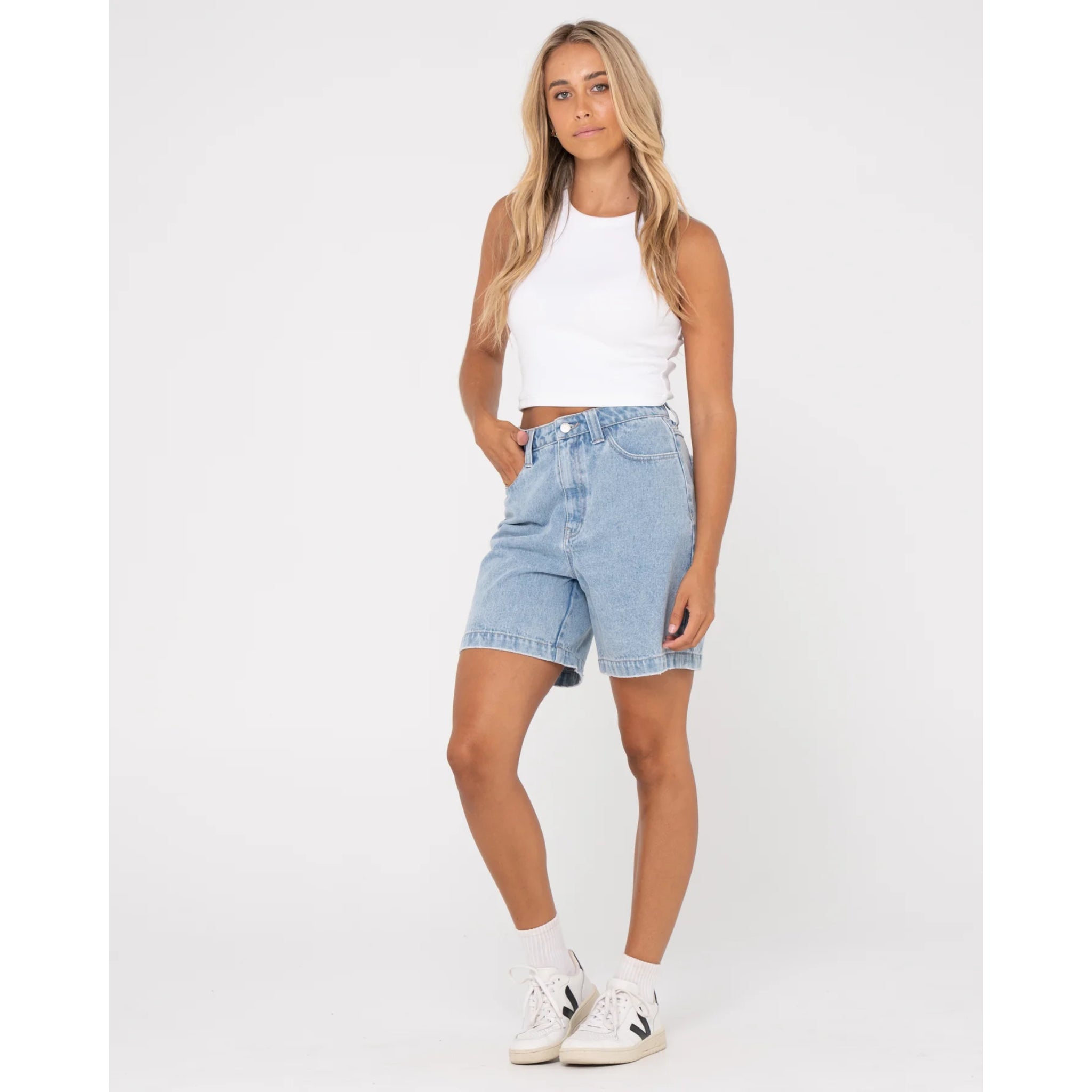 Long online denim shorts