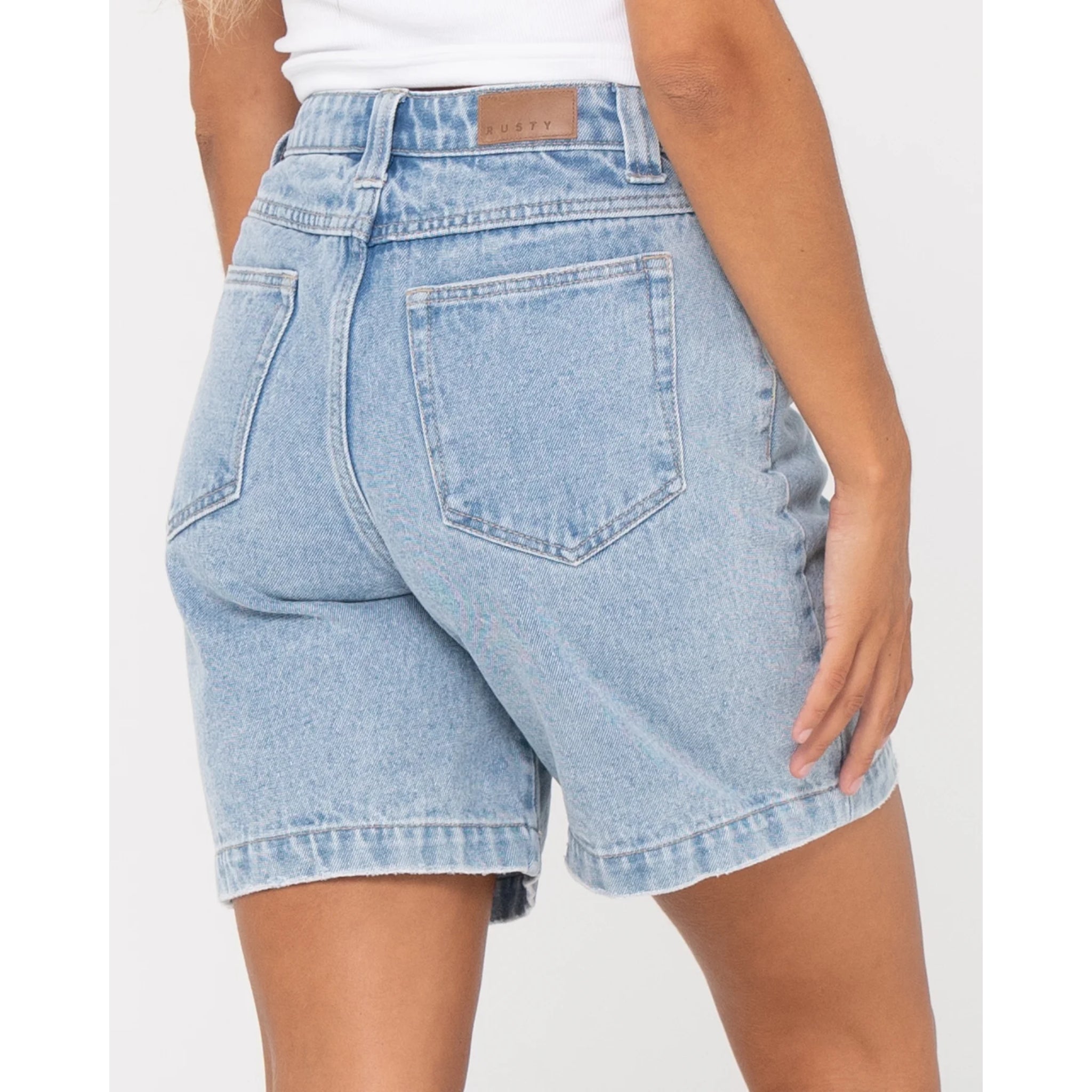 Longer denim shorts hotsell