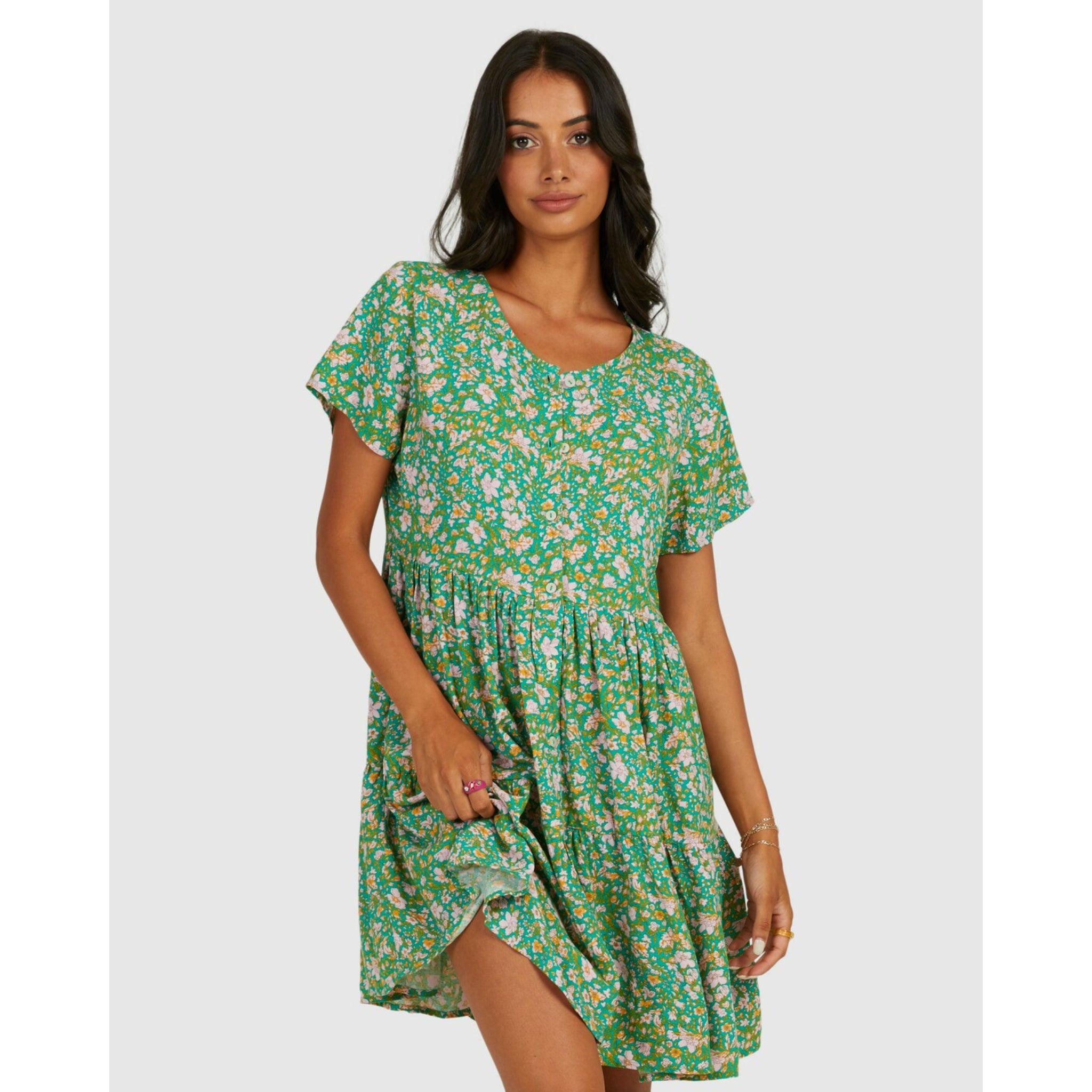 Rvca Petal Tiered Mini Dress