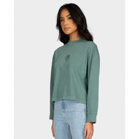 Rusty Womens Botanical Rose Long Sleeve Relaxed Tee