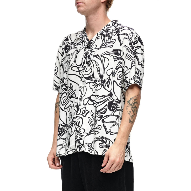 Stussy Mens Wavy Hawaiian Ss Shirt