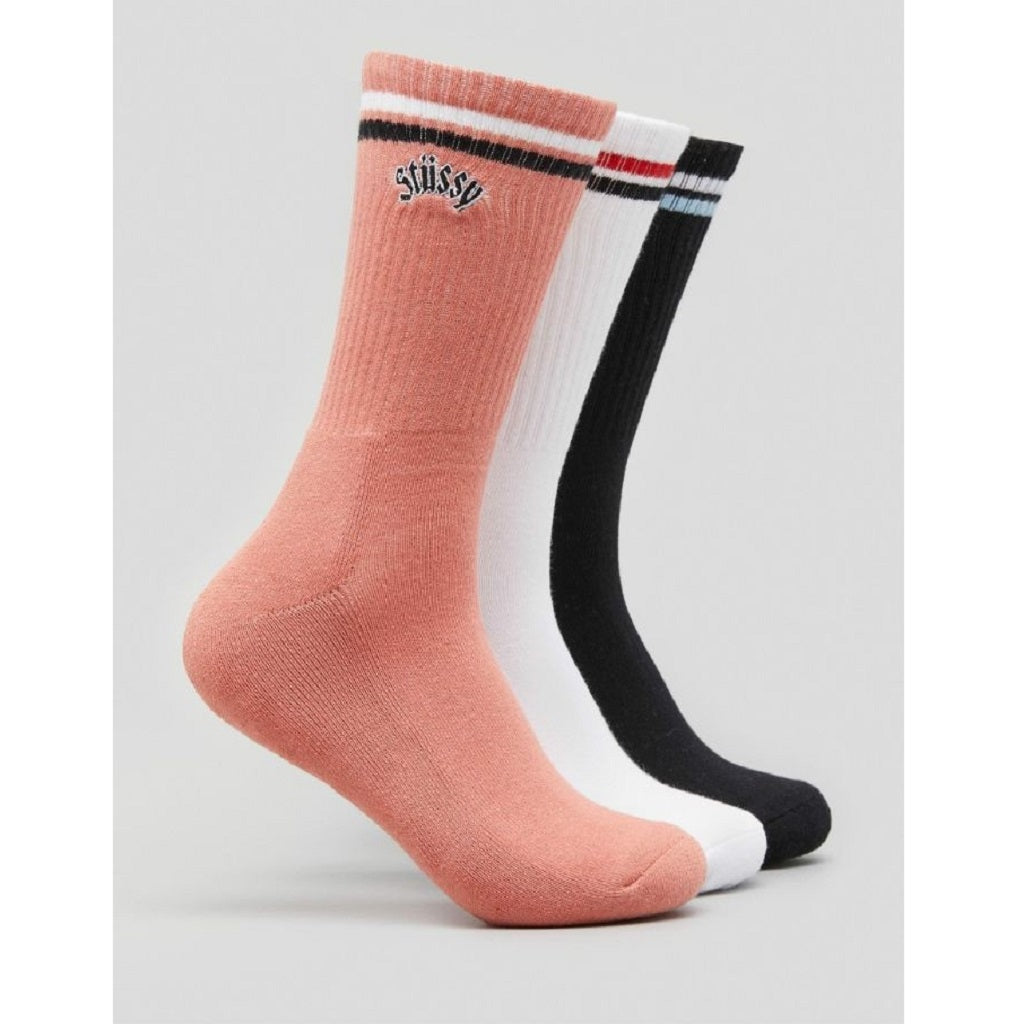 Stussy Mens Stripe Sock 3pk