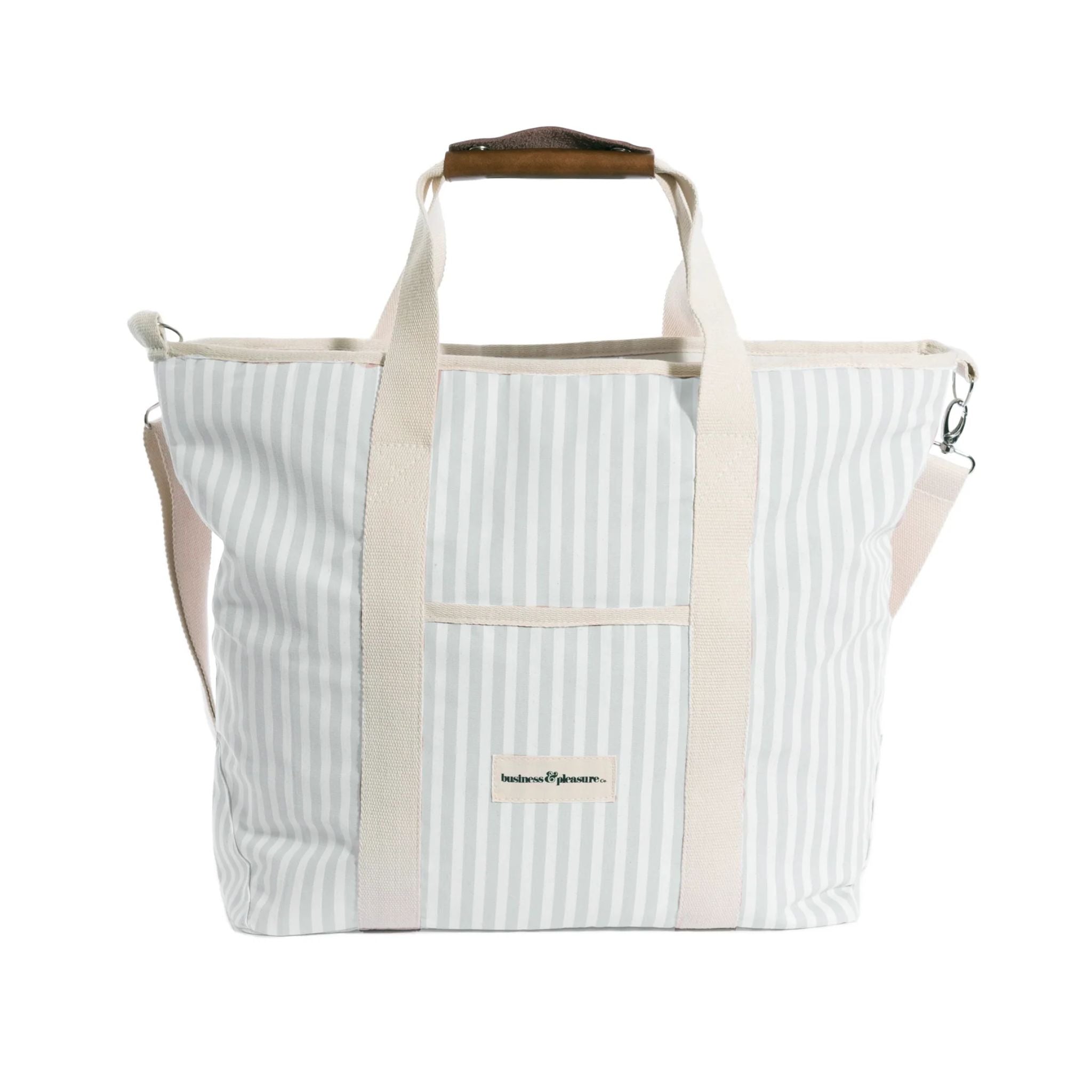 Business And Pleasure Co Cooler Tote Bag - Sage Stripe